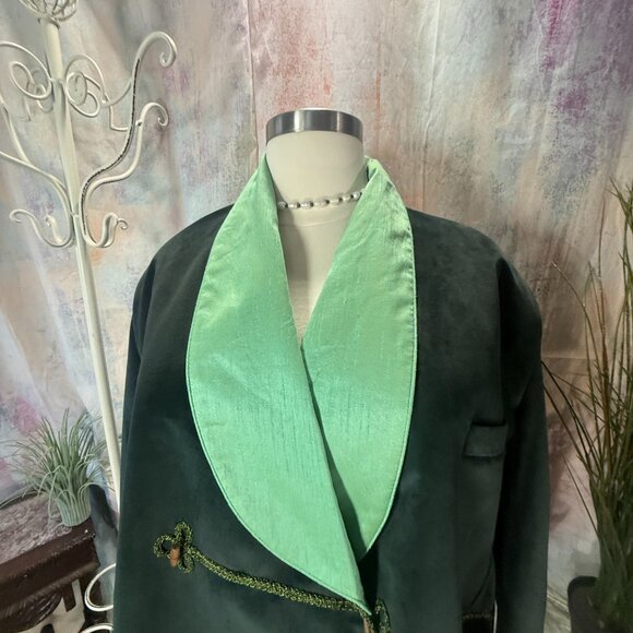 Vintage📌Gorgeous High-Quality Workmanship Plus Size Velvet Lady Jacket -Blazer - Picture 4 of 16